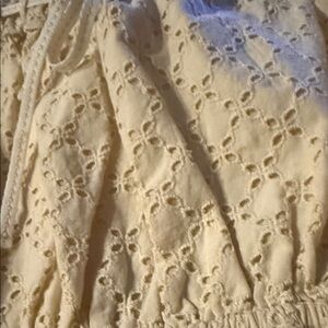 Sam Edelman Beige Eyelet Lace Tank Top